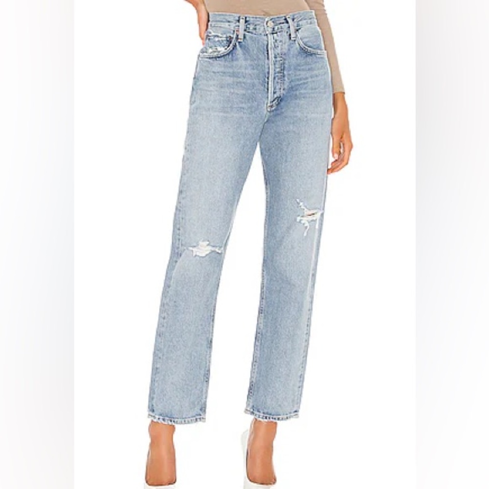 Agolde 90s distressed light wash jeans, 25